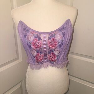 Victoria’s Secret Floral Lace Purple Bustier